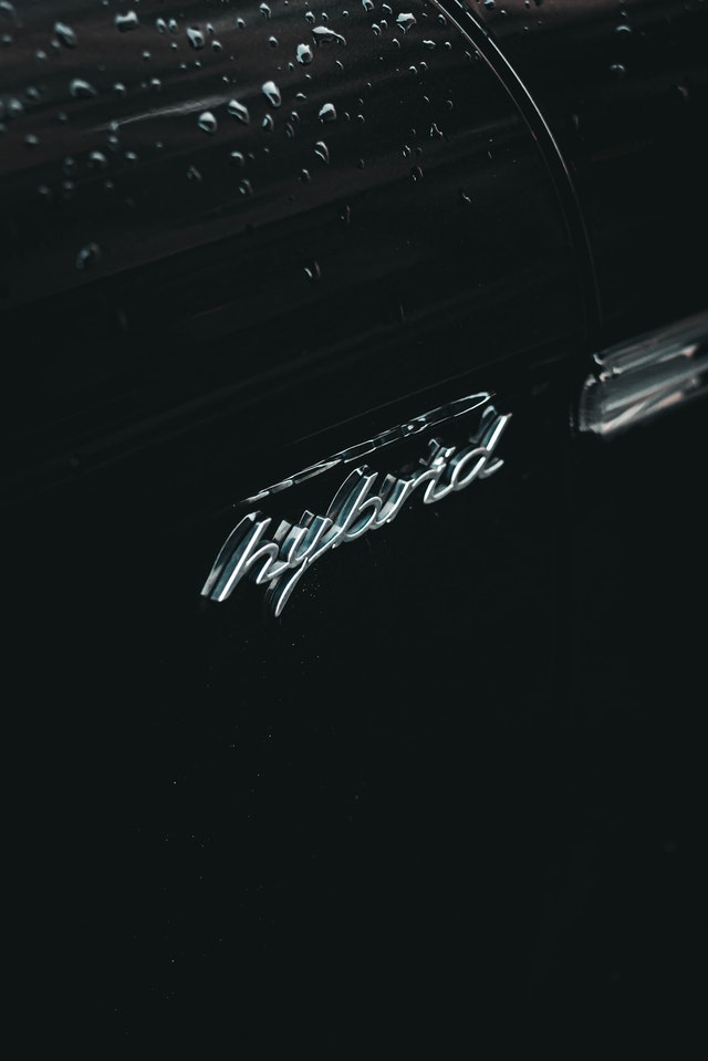 A logo of hybrid cars